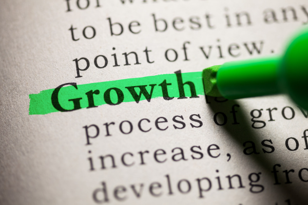The word "growth" highlighted in green.